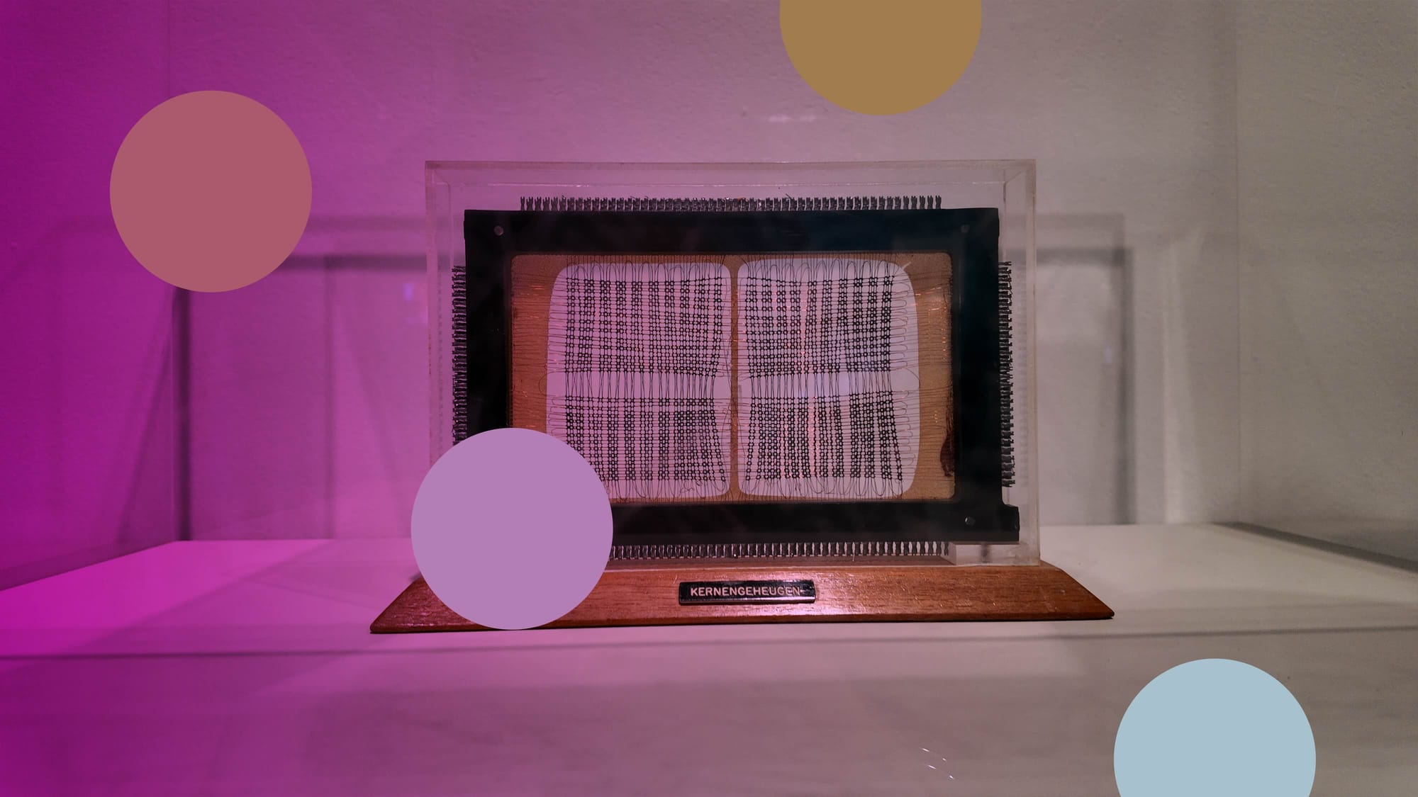 Magnetic core memory of an early IBM computer, photographed at the Women as Technology exhibition, Design Museum Den Bosch, 2025.