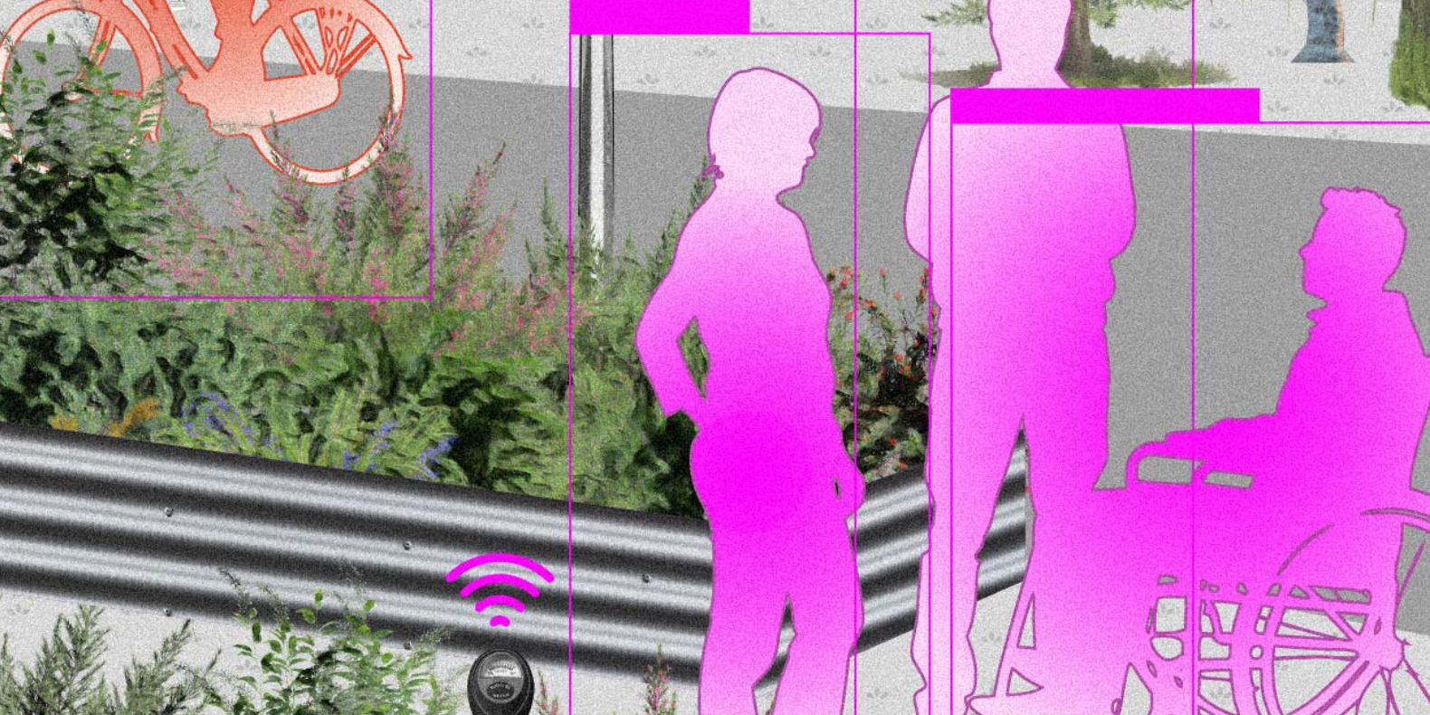 Visualisation suggesting the citizen as an active interface for civic AI.