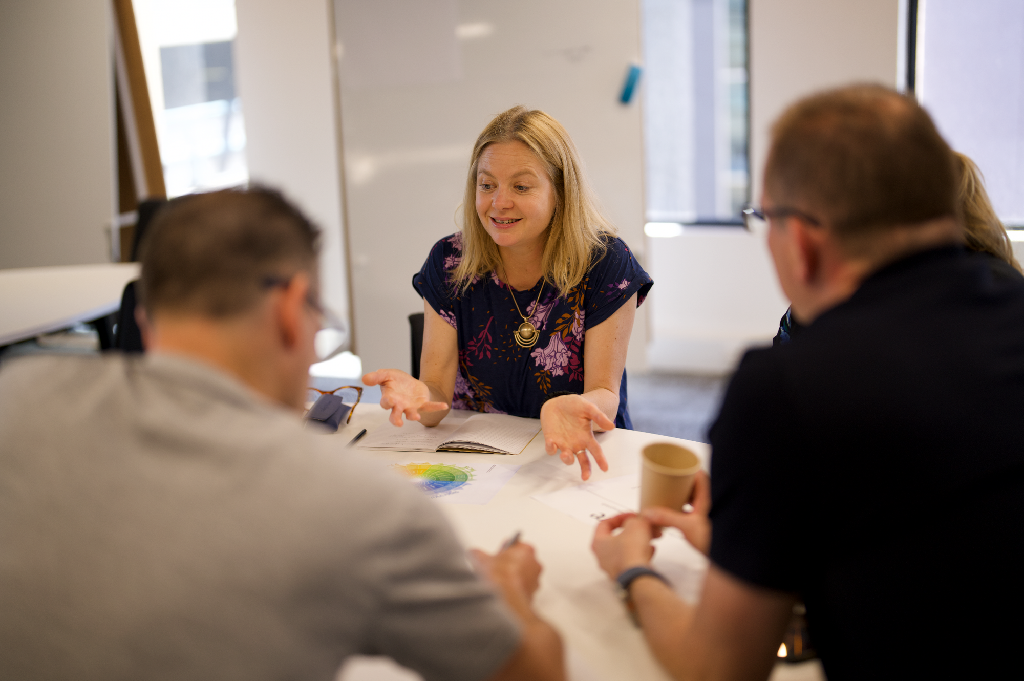 Documentation from a We Care workshop session, where participants explored Care and Common Growth as design principles for an innovation precinct.
